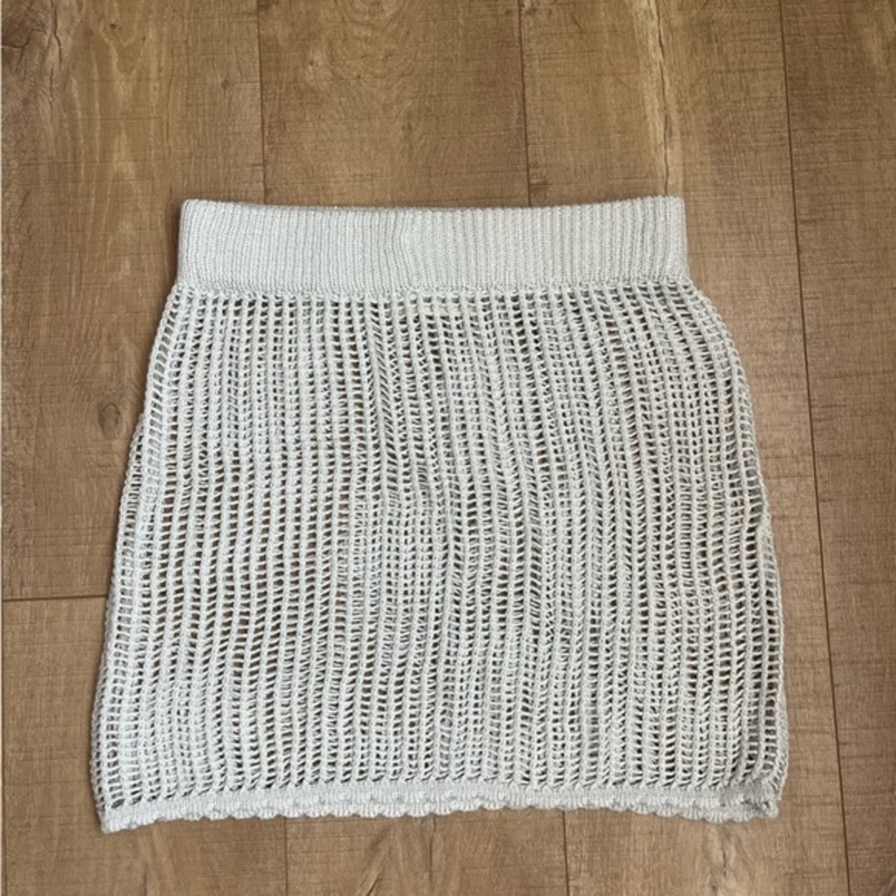 Silver grey stretchy cover up skirt